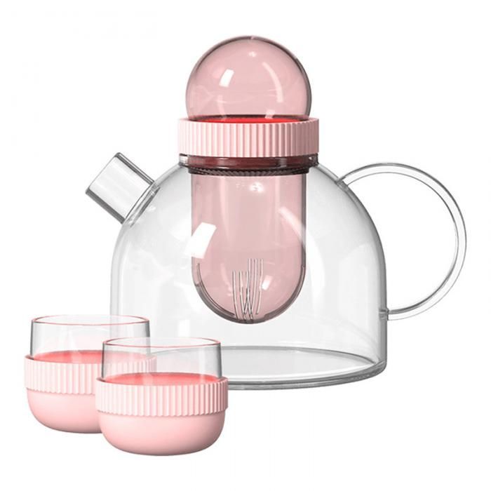 Набор для чая Kiss Kiss Fish Boogie Woogie Teapot with Cups Pink TEAP09-U