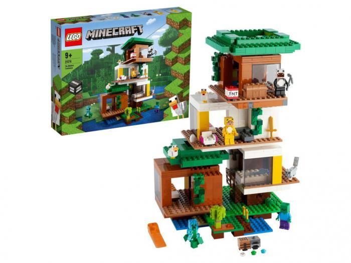 Конструктор Lego Minecraft Современный домик на дереве 909 дет. 21174