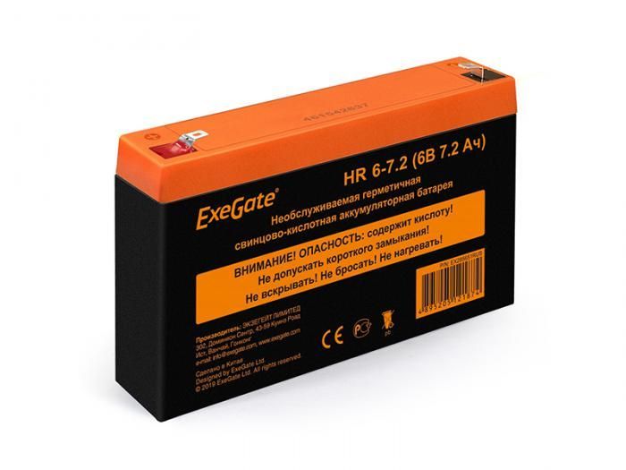 Аккумулятор для ИБП ExeGate HR 6-7.2 6V 7.2Ah клеммы F1 EX285651RUS