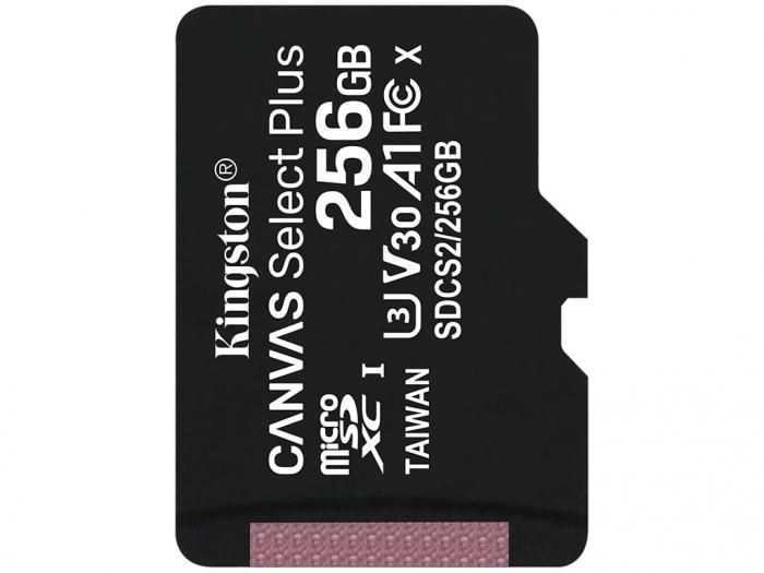 Карта памяти 256Gb - Kingston Canvas Select Plus MicroSDXC UHS-I Class U3 V30 A1 SDCS2/256GBSP (Оригинальная!)