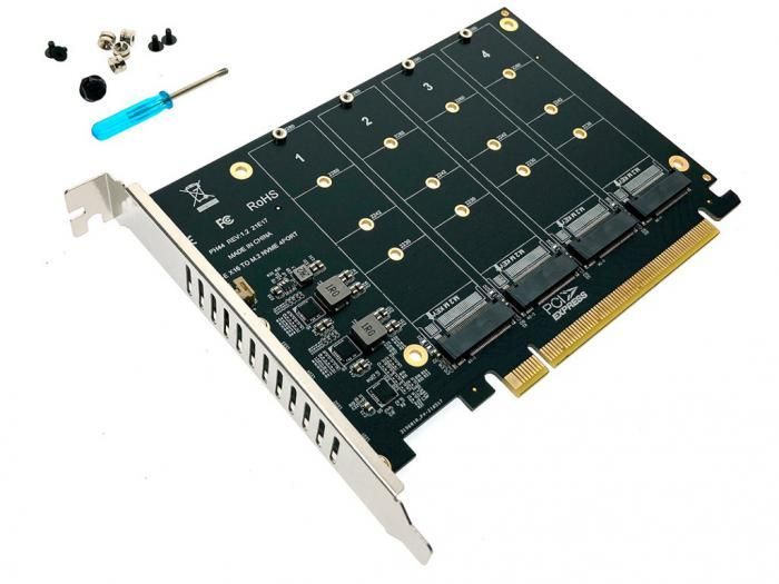 Контроллер Espada PCI-E - 4x M.2 NVMe PCIe4NVME