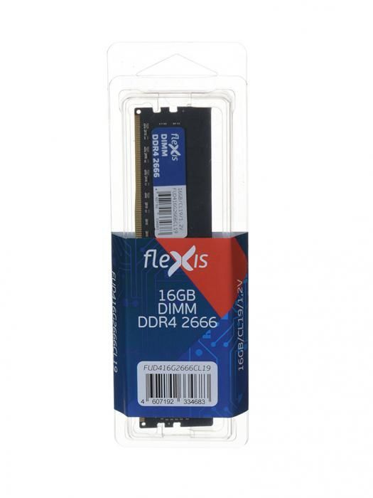 Модуль памяти Flexis DDR4 UDIMM 2400MHz PC21300 CL19 - 16Gb FUD416G2666CL19