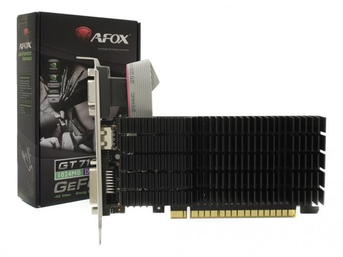 Видеокарта Afox Geforce GT710 954Mhz PCI-E 1024Mb 1600Mhz 64 bit VGA DVI HDMI AF710-1024D3L5