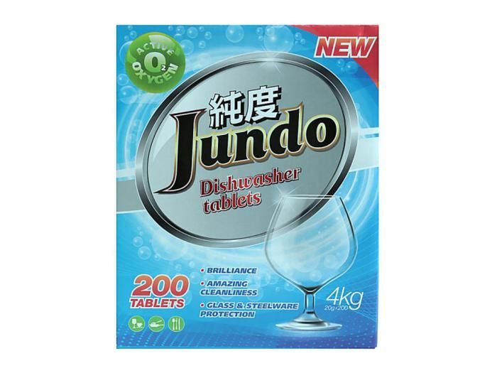 Таблетки для посудомоечных машин Jundo Active Oxygen 3 в 1 200шт 4903720020197