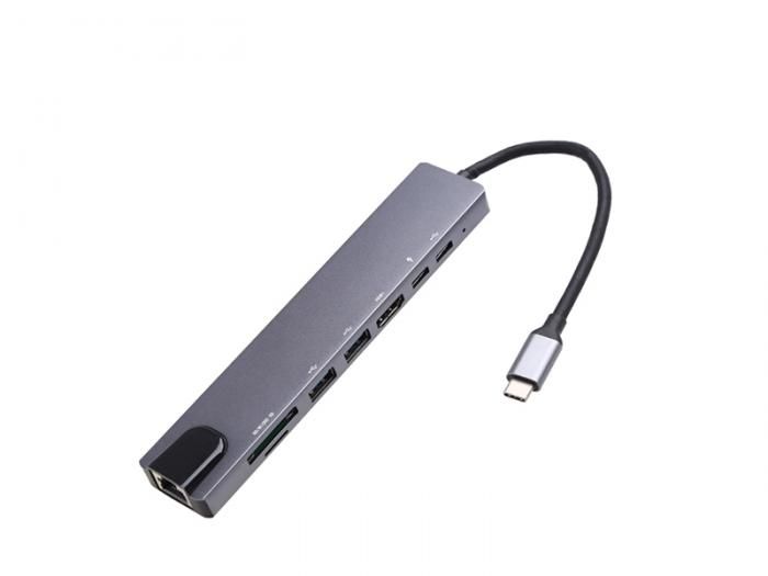 Хаб USB Palmexx USB-C - HDMI+USB2.0+USB3.0+USB-C+CR+LAN+PD PX/HUB-079