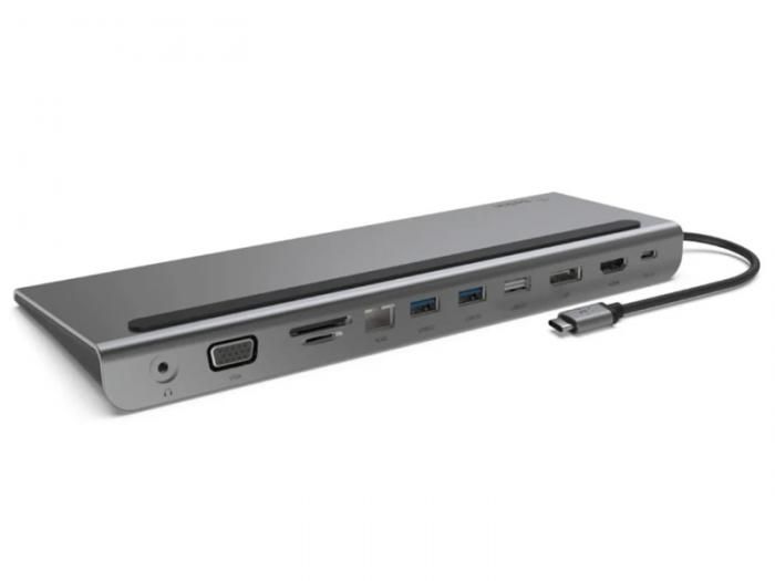 Хаб USB Belkin Multiport Adapter 11-in-1 3xUSB-A/HDMI/USB-C/PD/VGA/DisplayPort/SD/3.5mm Audio INC004btSGY