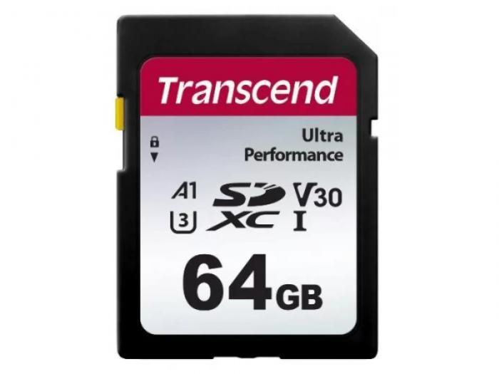 Карта памяти 64Gb - Transcend Secure Digital XC 340S UHS-I U3 V30 A1 TS64GSDC340S (Оригинальная!)