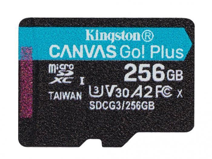 Карта памяти 256Gb - Kingston MicroSDHC 170R A2 U3 V30 Canvas Go Plus SDCG3/256GBSP (Оригинальная!)