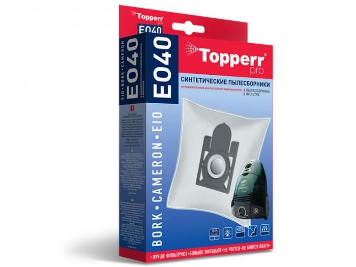 Пылесборники синтетические Topperr EO 40 4шт + 2 фильтра для