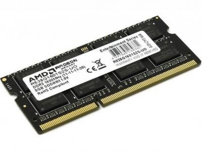 Модуль памяти AMD DDR3 SO-DIMM 1600MHz PC-12800 CL11 - 8Gb R538G1601S2S-UO