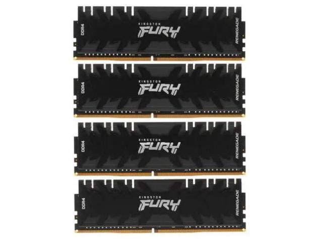 Модуль памяти Kingston Fury Renegade Black DDR4 DIMM 3600MHz PC28800 CL16 - 64Gb KIT (4x16Gb) KF436C16RB1K4/64