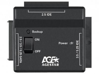 Адаптер-переходник для HDD AgeStar IDE SATA 2.5-3.5-5.25 Black FUBCP2