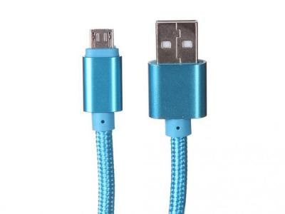 Аксессуар Media Gadget USB - MicroUSB 2A 1.0m Blue MGC007TBL