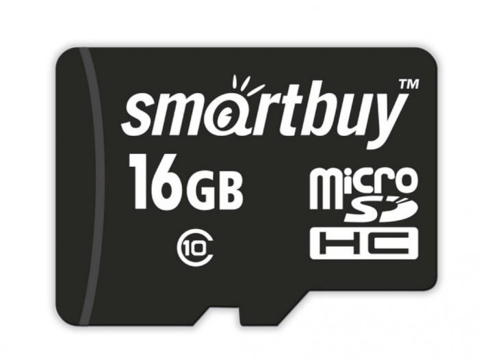 Карта памяти 16Gb - SmartBuy Micro Secure Digital HC Class 10 LE SB16GBSDCL10-00LE (Оригинальная!)