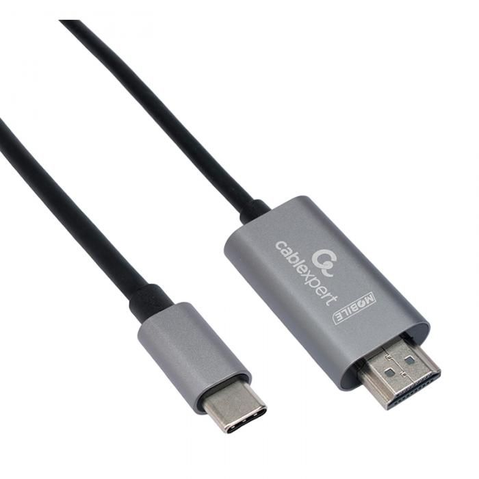 Аксессуар Gembird Cablexpert Type-C - HDMI v2.0 1.8m Black CCB-A-CM-HDMI-1.8M