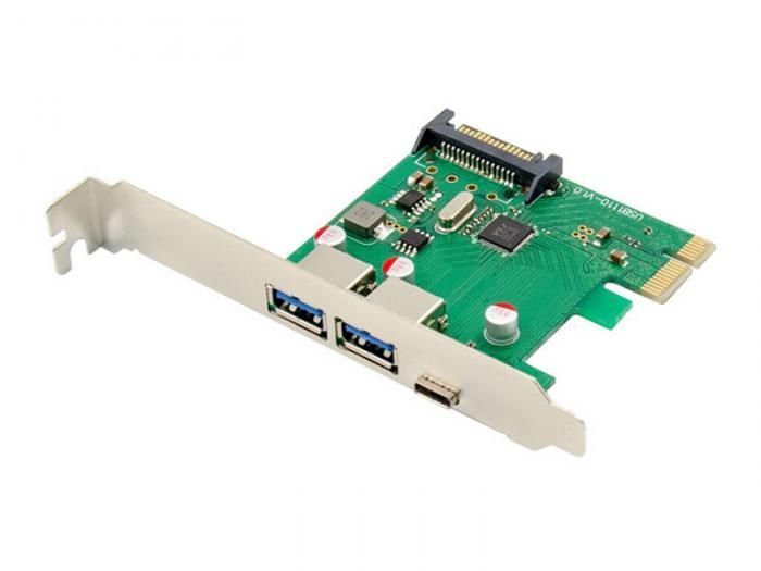 Контроллер Gembird PCI-e 2xUSB-A + xType-C SPCR-03