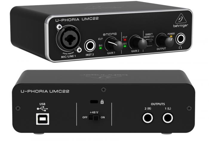 Аудиоинтерфейс Behringer U-PHORIA UMC22 USB