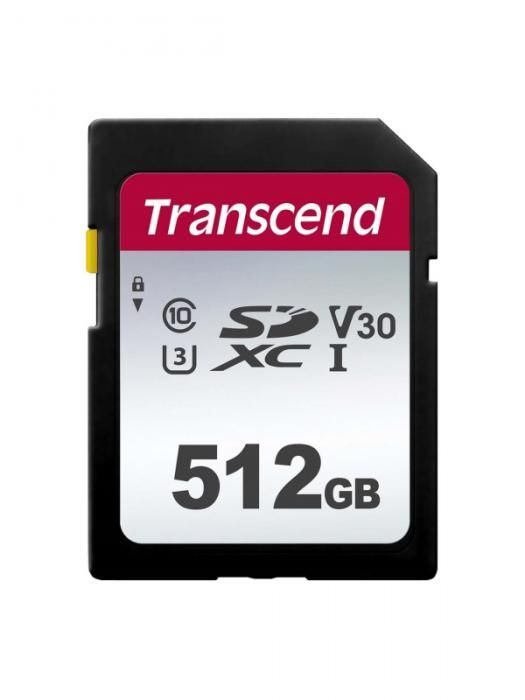 Карта памяти 512Gb - Transcend 300S Secure Digital XC Class 10 V30 UHS-I TS512GSDC300S (Оригинальная!)