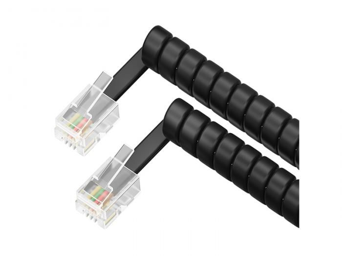 Сетевой кабель GCR RJ9 4P4C 7.5m Black GCR-TPC4P4C2-7.5m