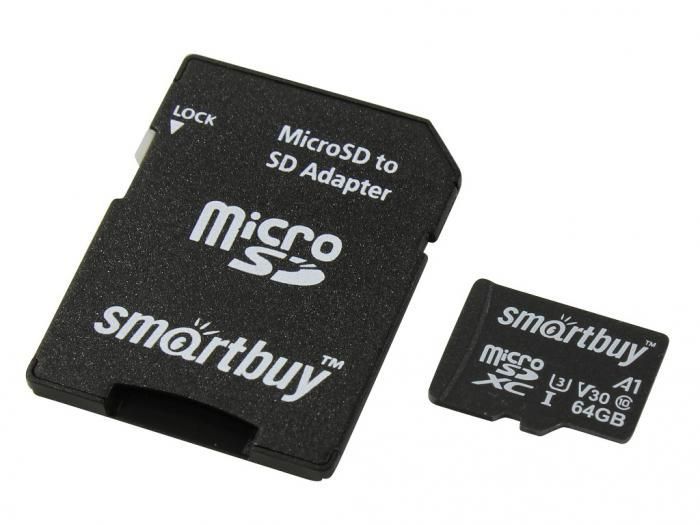 Карта памяти 64Gb - SmartBuy MicroSDHC U3 SB64GBSDU1A-AD (Оригинальная!)