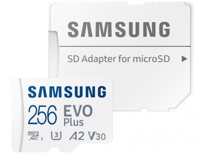 Карта памяти 256Gb - Samsung Micro Secure Digital XC Evo Plus Class 10 MB-MC256KA/RU с переходником под SD (Оригинальная!)