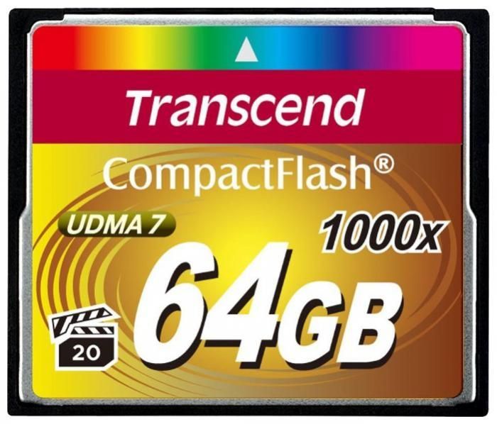 Карта памяти 64Gb - Transcend 1000x - Compact Flash TS64GCF1000 (Оригинальная!)