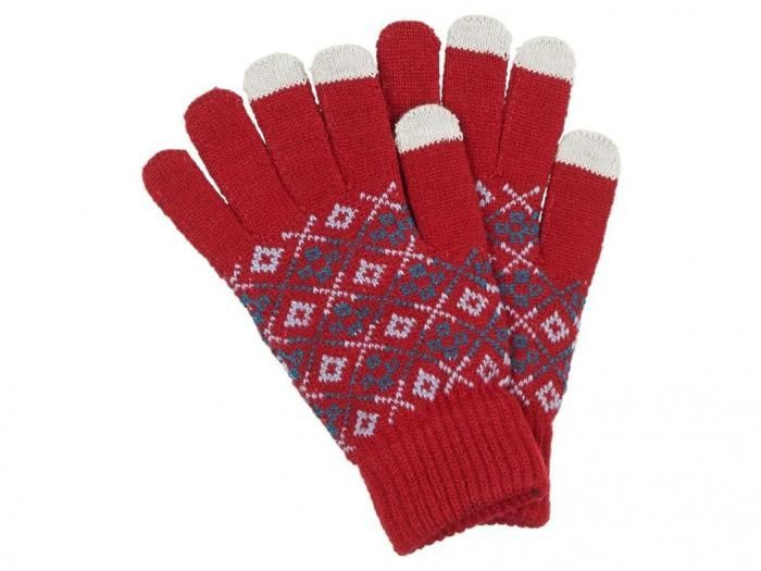Теплые перчатки для сенсорных дисплеев Territory р.UNI Red 1114