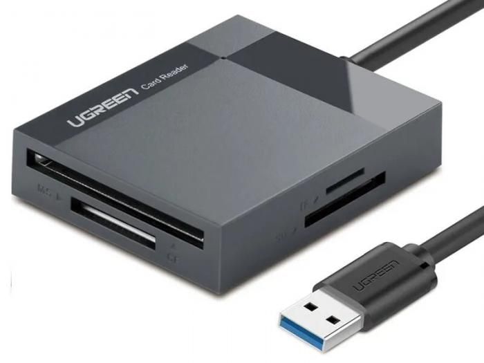 Карт-ридер Ugreen CR125 USB 3.0 All-in-One Card Reader 50cm Grey 30333