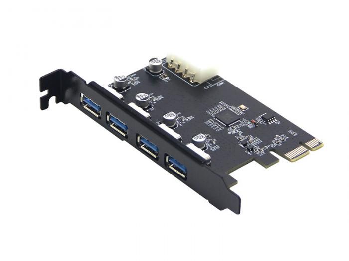 Контроллер Gembird PCI-e 4xUSB-A SPCR-04
