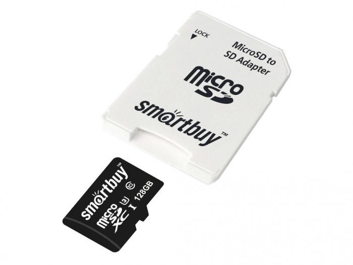 Карта памяти 128Gb - SmartBuy MicroSDXC Class10 Pro U3 SB128GBSDCL10U3-01 (Оригинальная!)